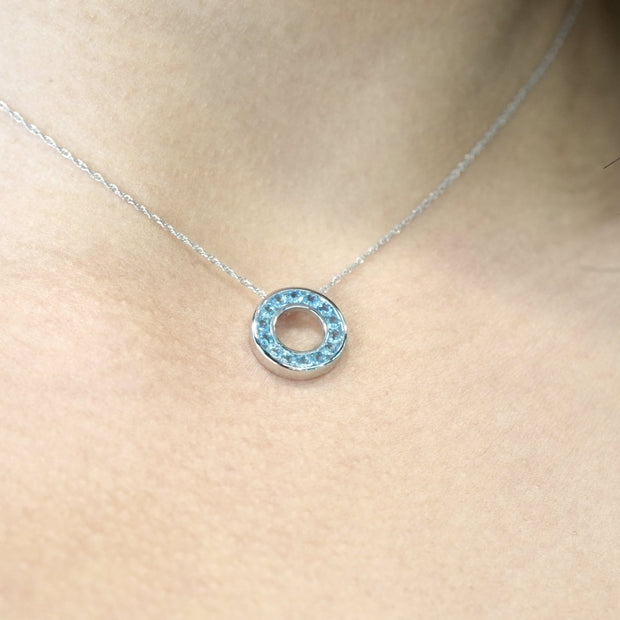 Diabetes Awareness Aquamarine Pendant