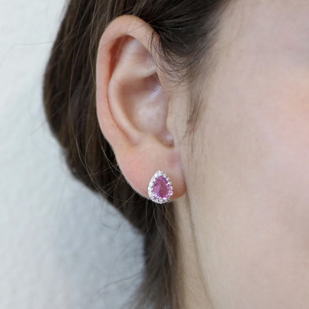 The Pear Shape Pink Sapphire Earrings